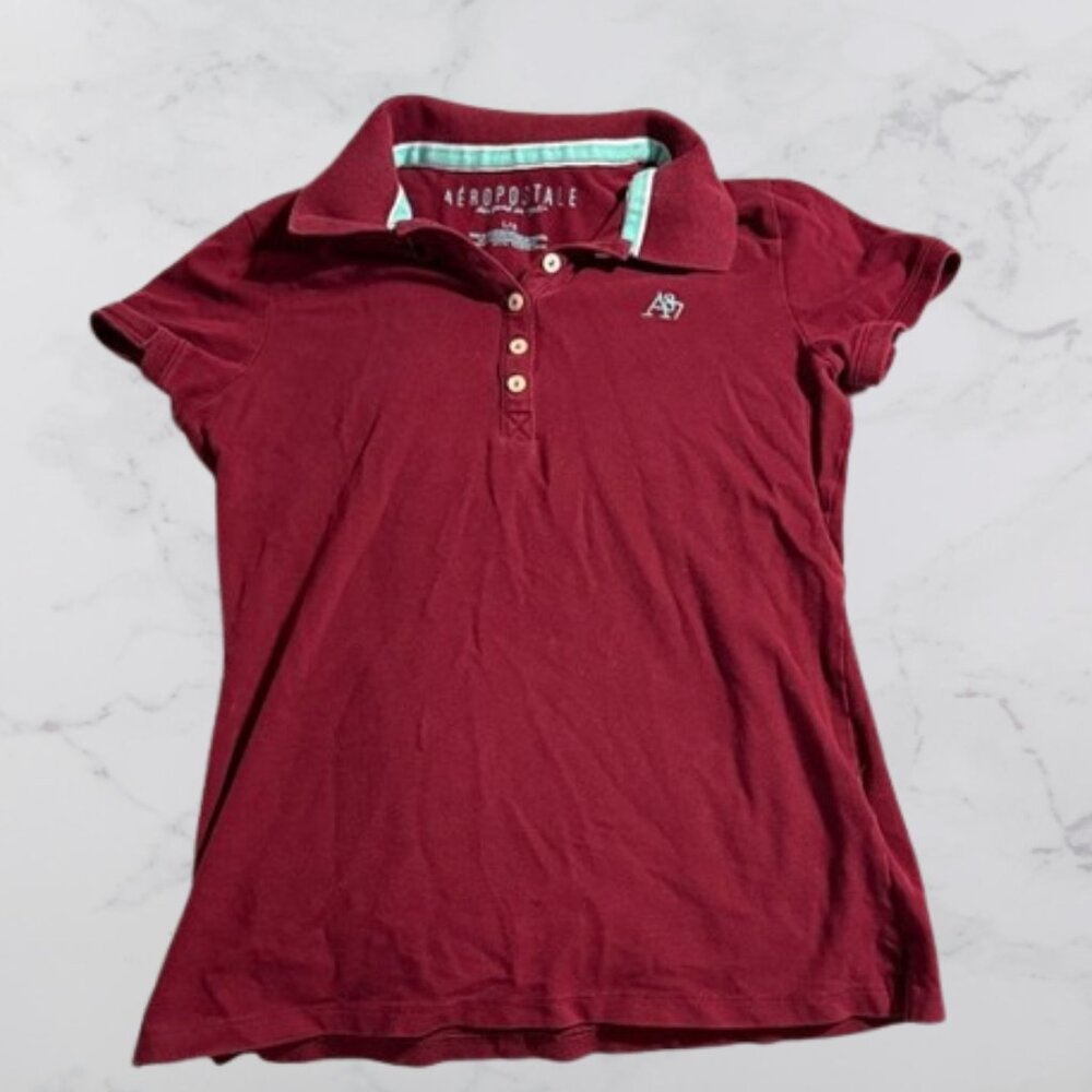 Aeropostale Women's Size L Maroon Polo Shirt